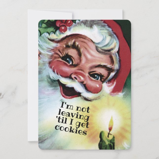 Festividades Papais noeis cookies de Natal cartão de férias per (Frente)