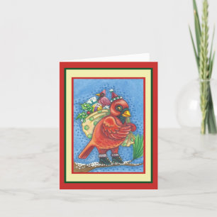 FESTIVIDADES PAPAIS NOEIS DE AVES VERMELHOS, CARTÃO B DE REPRO