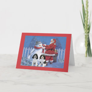 Festividades Papais noeis de Cartão de Natal Inglês Springer Sp