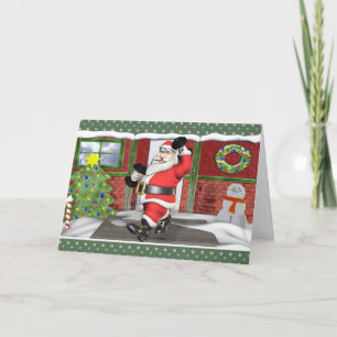 Festividades Papais noeis de Malhação feliz Dumbells Cartão de 