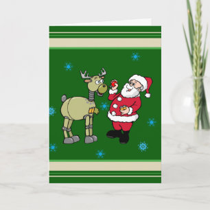Festividades Papais noeis e Rudolph - Cartão de saudação
