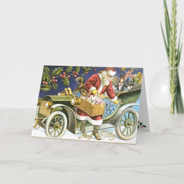 Festividades Papais noeis e seu cartão de Natal de carro (Frente)