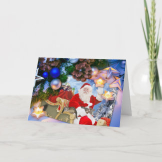 Festividades Papais noeis e seus furões Feliz Cartão de Natal