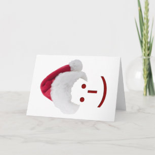 Festividades Papais noeis Emoticon - Cartão de Saudação