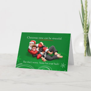 Festividades Papais noeis Jiu Jitsu Choke - Cartão de Natal
