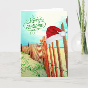 Festividades Papais noeis no Cartão de Natal de Praia
