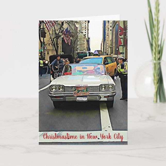Festividades Papais noeis no cartão de Natal Nova Iorque (Frente)