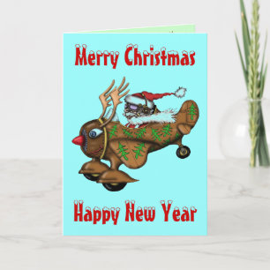Festividades Papais noeis - Piloto engraçado - design de cartão