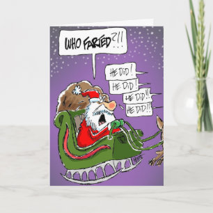 Festividades Papais noeis "Quem Fartou?!" Cartão de Natal de Ca
