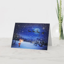 Festividades Papais noeis Sleigh Snowy Noite Cartão de Voto Noi