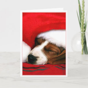 Festividades Papais noeis Sonolentos Cartão de Saudação Pupppy 
