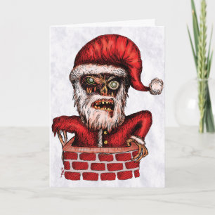 Festividades Papais noeis Zombie - Cartão de Saudação