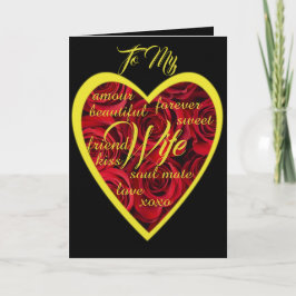 Festividades Para a minha esposa, um cartão de palavras adoráve