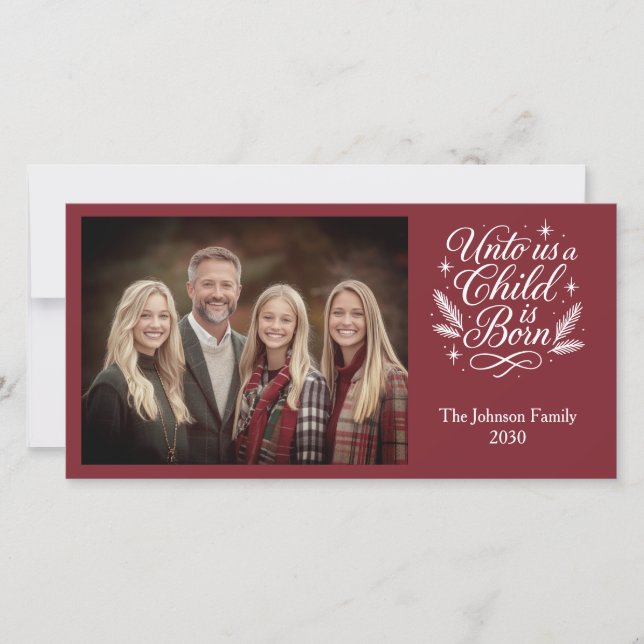 Festividades Para Nós Uma Criança É Um Cartão De Natal De Foto  (Frente)