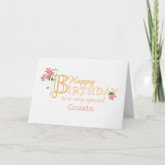 Festividades Para o Aniversário do Primo com Cartão de Flores d
