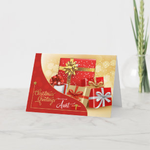 Festividades para tia Red e Dourado Cartão de Férias de Natal