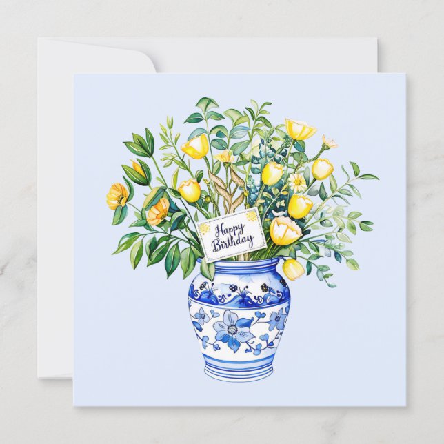 Festividades Parabéns & buquê de flores Cartão (Frente)