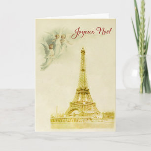 Festividades Paris com cartão de Natal de anjos
