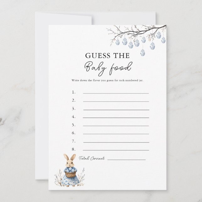 Festividades Páscoa adivinha o cartão do Chá de fraldas da Comi (Frente)