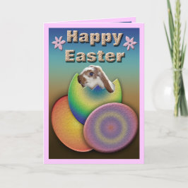 Festividades Páscoa, coelho no cartão de ovo.