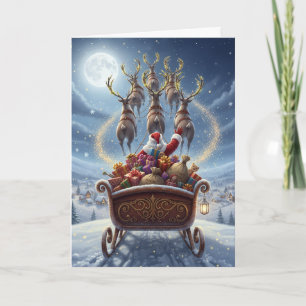 Festividades Passeio de Trenó do Papai Noel - Cartão de Boas Fe