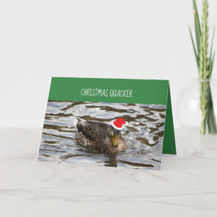 Festividades Patos Quacker De Natal Num Cartão De Fila