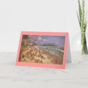 Festividades Paul McGehee "The Beach at Waikiki" Cartão de Nata