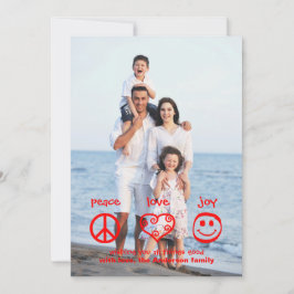 Festividades Paz, Amor, Joy Vertical - Cartão de Natal 3x5