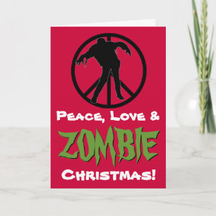 Festividades Paz Amor ZOMBIE Natal Engraçado Cartão de Saudação