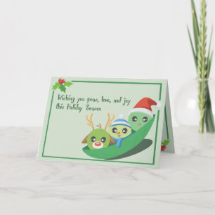 Festividades Peas, Amor e Joy, Cartão de Saudação Punny