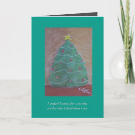 Festividades Pedi aos Papais noeis um cartão de Natal de trem