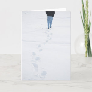 Festividades Pegadas na neve nova cartão de inverno