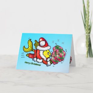 Festividades Peixe de Santa Cláusula - Cartão de Natal engraçad