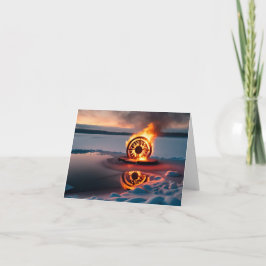 Festividades Pequeno cartão de Natal dobrado de 4" x 5.6"