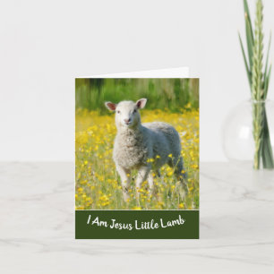 Festividades Pequeno Cartão de Saudação Batismo de Lamb