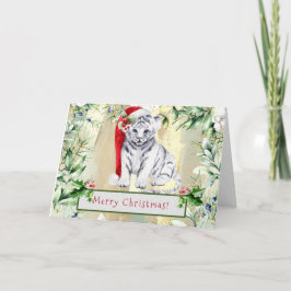 Festividades Pequeno Cartão de Saudação de Natal de Tigre