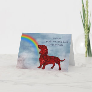 Festividades Perda de Doxie Hearts Rainbow Cartão de condolênci