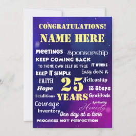 Festividades Personalizar o Cartão de Recuperação de 12 Etapas 