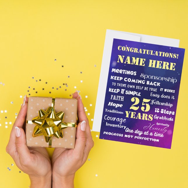 Festividades Personalizar o Cartão de Recuperação de 12 Etapas  (Criador carregado)