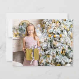 Festividades Personalize este Cartão de Natal de Arco Dourado e