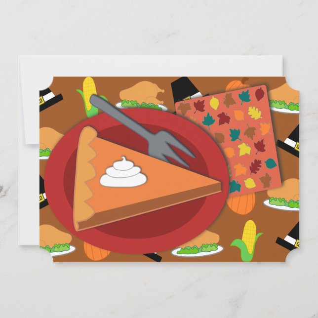 Festividades Pie no cartão de feriado plano de ação de graças (Frente)