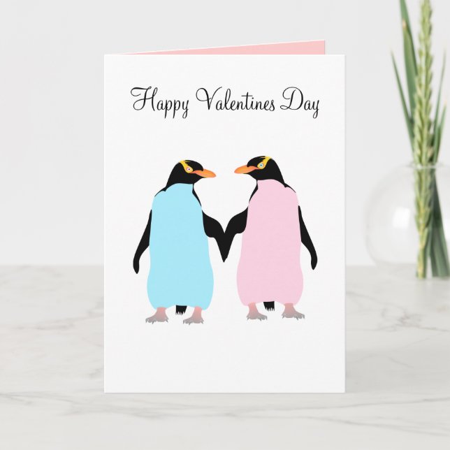 Festividades Pinguins, aves de amor, cartão de Dia de os namora (Frente)