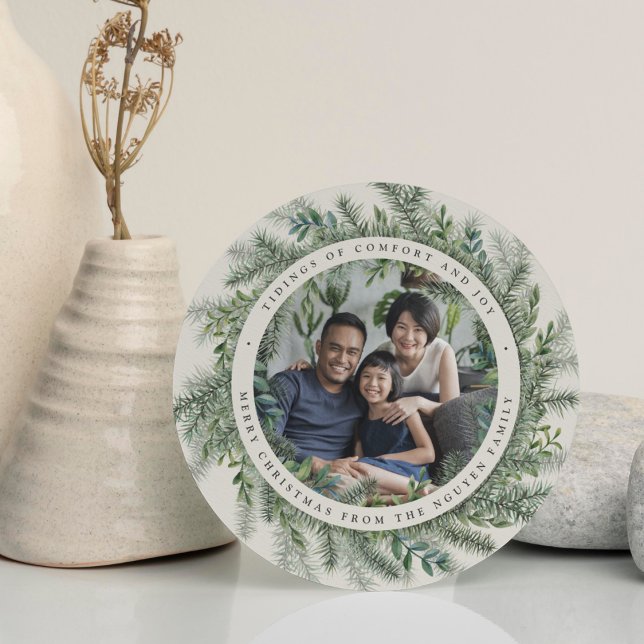 Festividades Pinheiro de montanha | Cartão com fotos de férias  (Criador carregado)