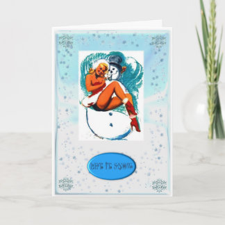FESTIVIDADES PINTAR GAROTA E CARTÃO DE NATAL DE NEVE