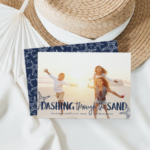 Festividades Piscando pela areia   Cartão com fotos de férias