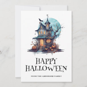 Festividades Plena Lua Pumpkins Assombrando o Cartão de Hallowe