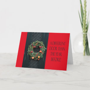 Festividades Porta diferente - coroa de Natal novo cartão de en