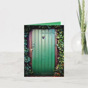 Festividades Porta do jardim verde Cartão de saudação de aniver