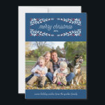 Festividades Portanto, cartão com fotos_Marinho de feriado muit<br><div class="desc">Um cartão com fotos de feriado com borda decorativa e texto de natal alegre.</div>