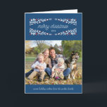 Festividades Portanto, cartão com fotos_Marinho de feriado muit<br><div class="desc">Um cartão com fotos de feriado com borda decorativa e texto de natal alegre.</div>